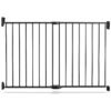 Dark Grey Metal Safety Gate for Babyproofing Home with Adjustable Width