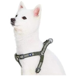 Dark Olive Reflective Small Dog Harness with Adjustable Chest Girth 5-5