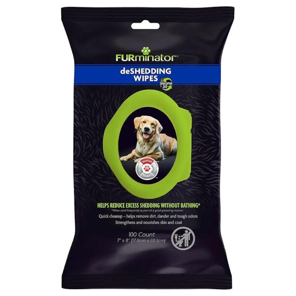 DeShedding Grooming Wipes for Dogs with 100 Count for Long Term Use