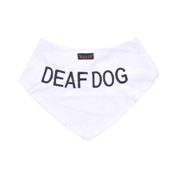 Deaf Dog Bandana with Adjustable Straps for Comfort and Style, Warning Message Included