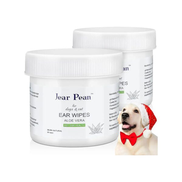 Deep Cleaning Ear Wipes for Dogs and Cats with Aloe Vera and Odor Relief