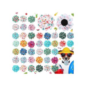 Delicate Pet Costume Accessories with 80 Pieces Dog Collar Flowers