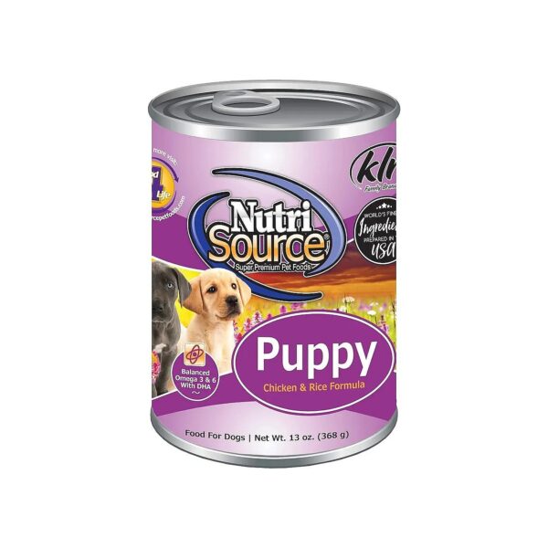 Delicious Chicken and Rice Puppy Food in Canned 12/13oz Grains