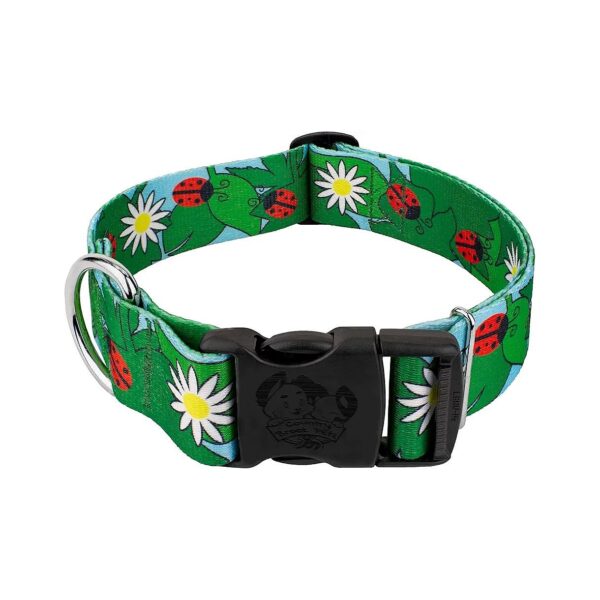 Deluxe Ladybug Picnic Collar with Floral Design for Large Dogs