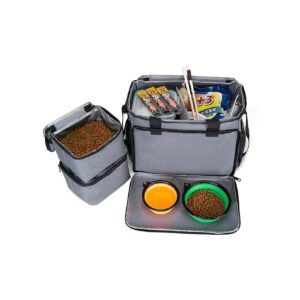 Deluxe Pet Travel Set with Collapsible Food and Water Bowls