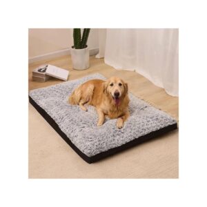 Deluxe Plush Dog Bed with Machine Washable and Removable Cover for Large, Medium Dogs