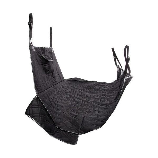 Deluxe Rear Seat Cover Hammock with Black Polyester Fabric for Cars Trucks and Small SUVs