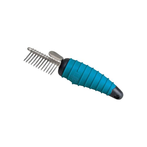 Dematting and Detangling Tool for Dogs with 12-Blade Comb and Ergonomic Design