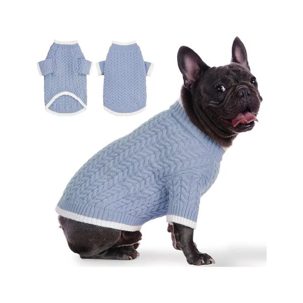 Density Acrylic Yarn Turtleneck Sweater for Small Medium Pets, Cute and Warm