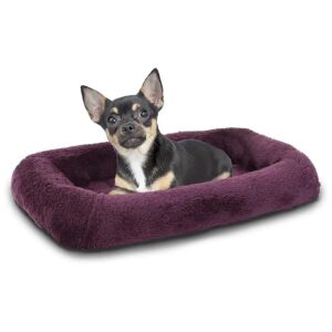 Density Foam Dog Bed for Small Pooches, 18" x 12" Extra Small Dog Bed with Bolster