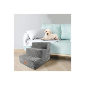 Density Foam Pet Stairs for Small Dogs with Optional Steps for Different Furniture