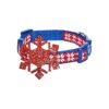 Density Polyester Webbing Christmas Snowflakes Dog Collar 5-20