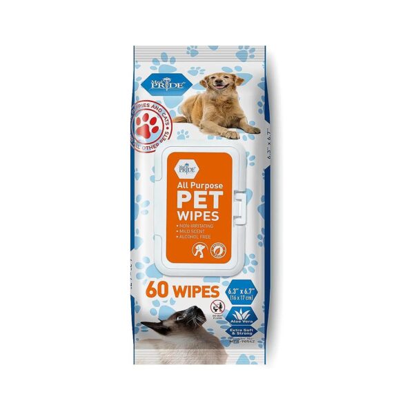 Deodorizing Pet Wipes for Dogs and Cats with Paraben-Free and Gentle Ingredients