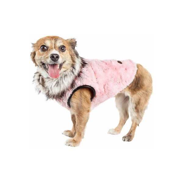 Designer Mink Fur Dog Coat with Easy On and Off Belly Velcro