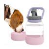 Detachable Silicone Dog Bowl Integrated with Tritan Water Bottle Pink 50 Oz