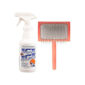 Detangle and Protect Dog Coat with Premium Slicker Brush and Spray