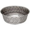 Diamond Plated Stainless Steel Dog Bowl with Non-Skid Bottom for Multiple Pets