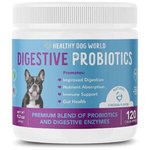 Digestive Health Probiotic Chews with Enzymes for Dogs Relief from Diarrhea