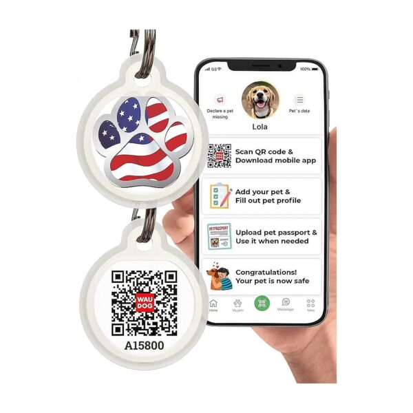 Digital Dog Identification Tags with Multiple Contact Options for Pet Safety