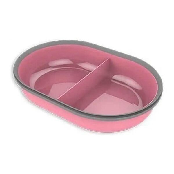 Dishwasher-Safe Pink Pet Food Bowl with Microchip Pet Feeder Compatibility