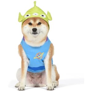 Disney Licensed Blue Dog Halloween Costume with Hood and Antennae for Small Pets