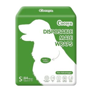 Disposable Male Dog Wraps with Super Absorbent Core and Wetness Indicator Small Size