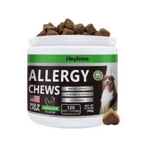 Dog Allergy Relief Chews with Omega 3 Fish Oil for Itchy Skin and Seasonal Allergies