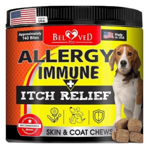 Dog Allergy Relief Chews with Probiotic and Omega 3 Oil for Itchy Skin and Hot Spots