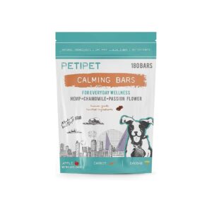 Dog Anxiety and Stress Relief - Calming Bars with Carrots, Apples, and Non-GMO Hemp