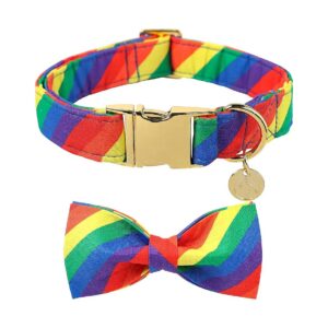 Dog Apparel and Accessories with Rainbow Twill and Durable Metal Buckle for Pride