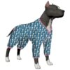 Dog Apparel for Medium and Large Breeds with Octopus Blue Print and Anti-Licking Features