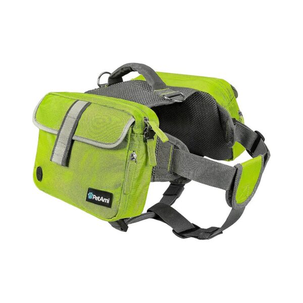 Dog Backpack for Medium Large Dogs with Reflective Safety Pockets and Adjustable Harness