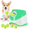 Dog Ball Launcher with LED Safety Indicator and 6 Mini Tennis Balls for Small Medium Dogs