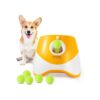 Dog Ball Thrower Machine for Small Dogs with Six Mini Tennis Balls Included