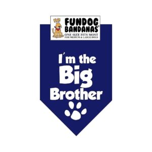 Dog Bandanas Navy Blue One Size Fits Most for Medium to Large Breeds Big Brother Style