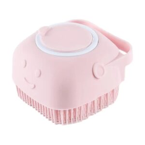 Dog Bath Brush Scrubber Shampoo Dispenser Brush for Short Long Haired Dogs and Cats