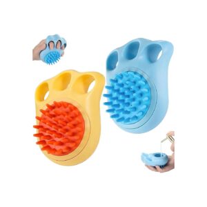 Dog Bath Brush with Shampoo Dispenser for Easy Pet Bathing