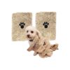 Dog Bath Towels for Small Pet Dogs 34x25 Two Pack Fast Absorbent Light Brown