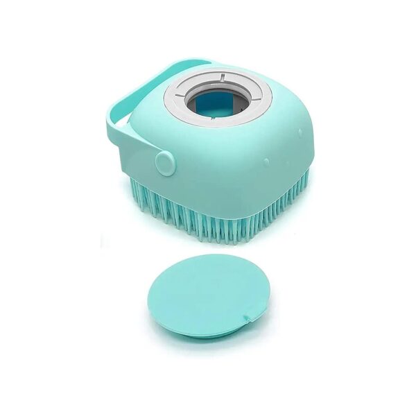 Dog Bath and Hair Brush with Silicone Shampoo Dispenser for Comfortable Grooming