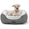 Dog Bed for Small Breed Dogs with Reversible Cushion and Polyester Fabric