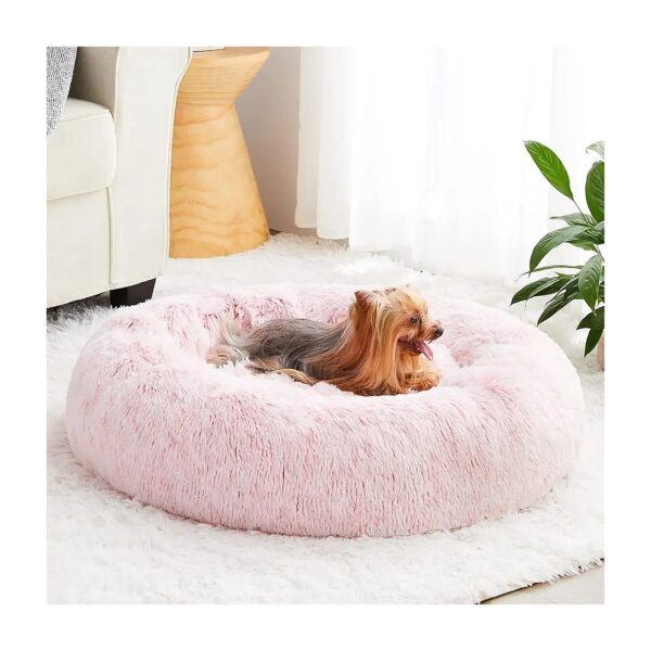 Dog Bed with Plush Surface and Soft Bionic Faux Fur for Small Dogs