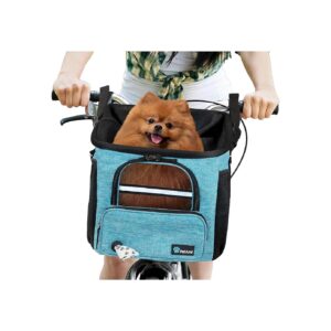 Dog Bike Seat Bag with Adjustable Straps and Soft Harness for Safe and Comfortable Travel