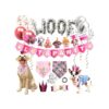 Dog Birthday Party Kit for Small Medium Large Dogs with Customizable Banner and Balloons