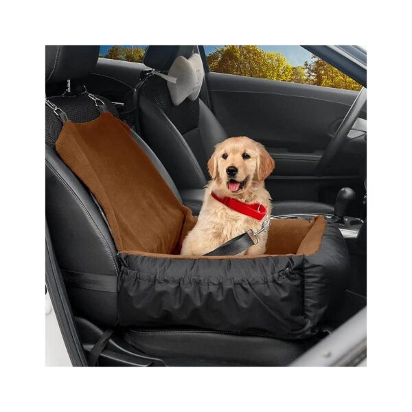 Dog Booster Seat with Storage Pockets and Adjustable Straps, Soft Coral