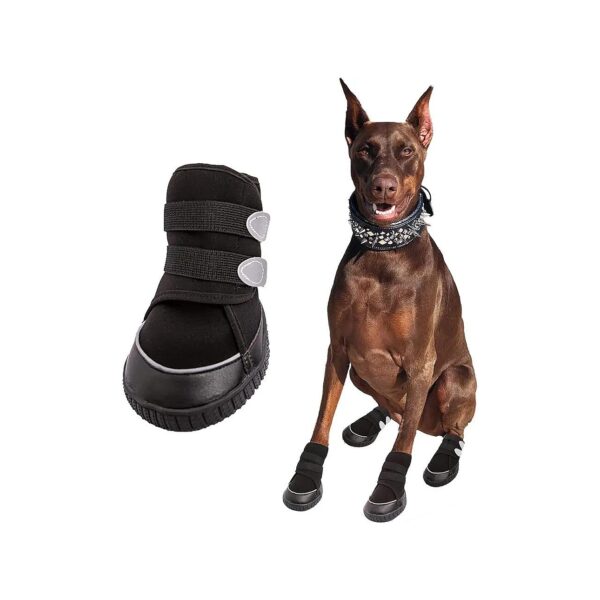 Dog Boots with Reflective Straps for Medium Size Dogs and Stability