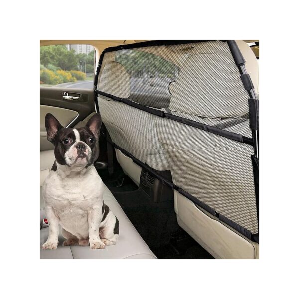 Dog Car Barrier for 2nd 3rd Row Seats and Cargo Area with Metal Frame and Buckle Design