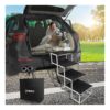 Dog Car Ramps with 4 Steps and Support up to 250 Pounds of Large Dog Weight