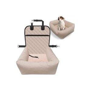 Dog Car Seat Travel Bed with Booster Seat Pet Belt and Removable Cover for Small Dogs