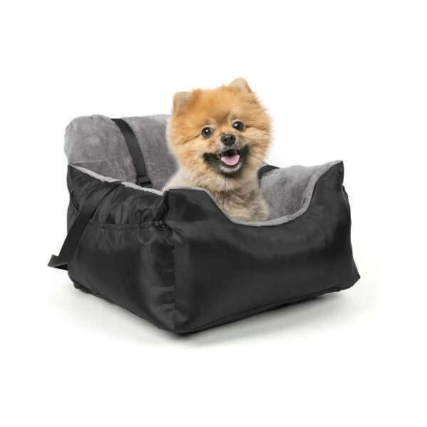 Dog Car Seat for Small Dogs Under 25 Pounds with Soft Plush Cushion and Storage Pockets