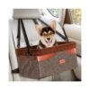 Dog Car Seat with Washable Cushion and Safety Leash for Small Dogs up to 22 Pounds